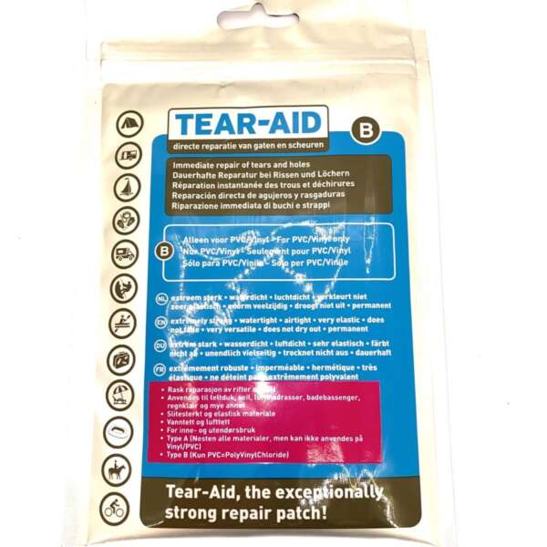 Tear-Aid B for PVC/Vinyl Lappe hull i kalesjevindu - Bilde 2