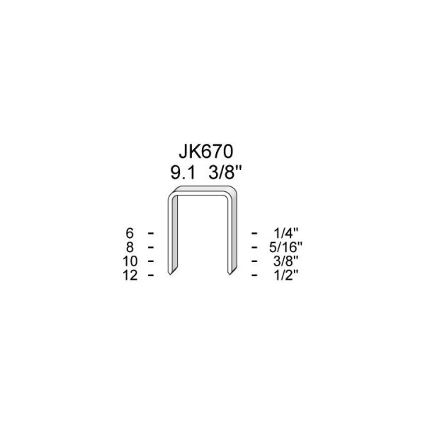 Stifter 12mm lengde - Kramper JK670-12 Kartong 200.000