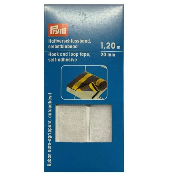 Borrelås 20mm Hvit - med lim 120+120cm Prym