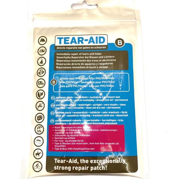 Tear-Aid B for PVC/Vinyl Lappe hull i kalesjevindu