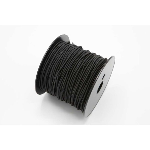 Strikk 3mm sort rund (polyester) RULL 100m