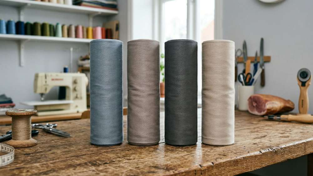 viskose i tekstiler på en arbeidsbenk