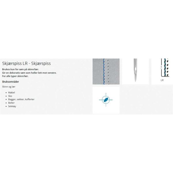 Nål 134 LR NM140 Skjærspiss Skinn 10pk - Bilde 2