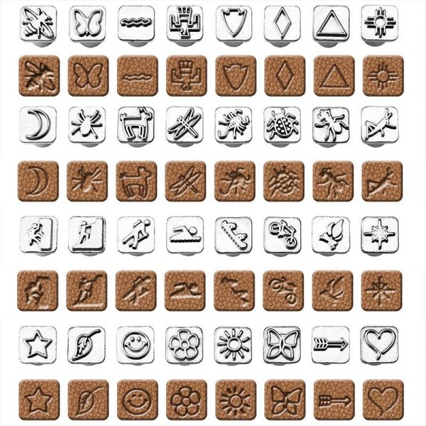 Stempel-sett Symboler 32stk til skinn - Bilde 5