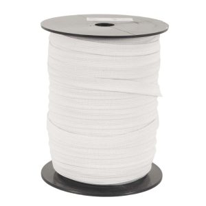 Strikk 25mm hvit flat pr m