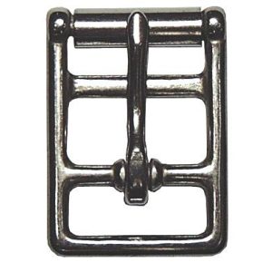 Dobbel Sadelgjordspenne 27mm nikkel - kraftig