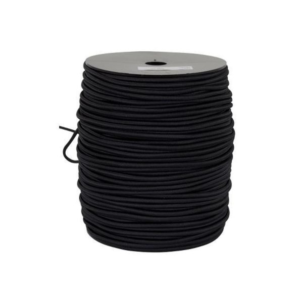 Strikk 4mm Rund Svart Gummiline 150meter