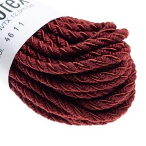 Møbelsnor mørkrød matt/shiny 12,5m