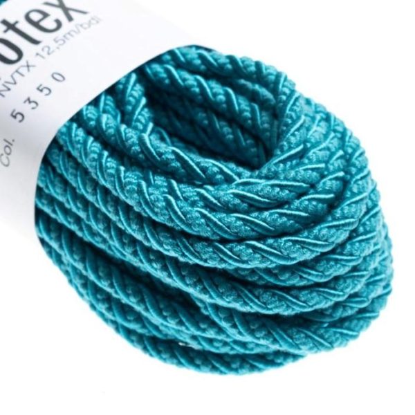 Møbelsnor turkis matt/shiny 12,5m