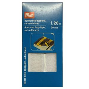 Borrelås 20mm Hvit - med lim 120+120cm Prym