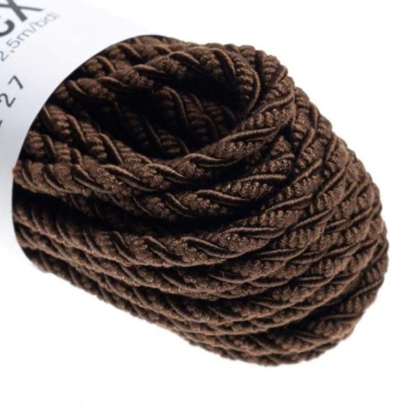 Møbelsnor brun matt/shiny 12,5m