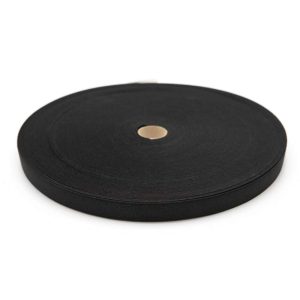 Strikk flat Ekstra HARD 20mm Sort 50m RULL