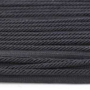 Møbelsnor Svart med fane Metervare