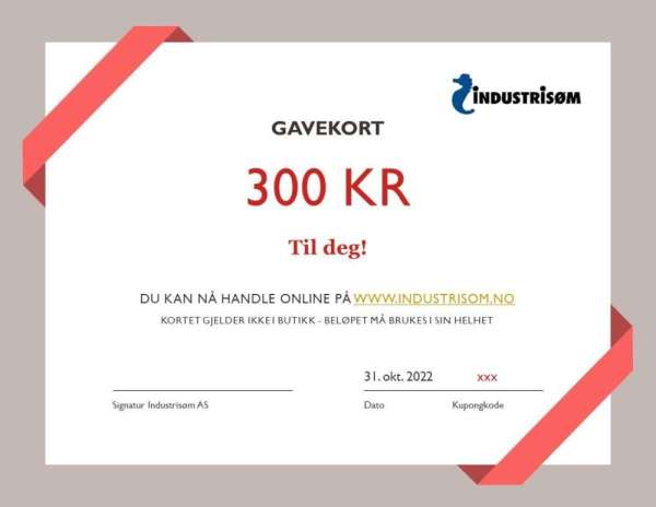 Gavekort 300kr til butikken i Arendal