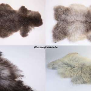 Eksklusivt Norsk Saueskinn - gråmelert natur 100-110cm