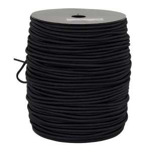 Strikk 3mm sort rund (Gummiline) 100meter rull