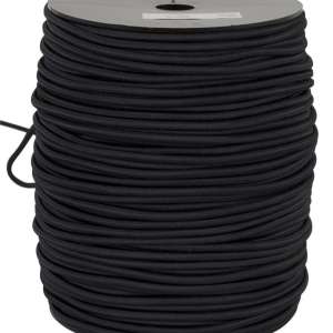 Strikk 6mm Svart Rund Gummiline metervare