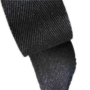 Linsadelgjord svart lin/svart bomull 50 mm rull 25m