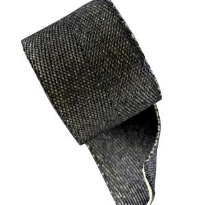 Linsadelgjord svart lin/grønn bomull 50 mm rull 25m