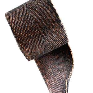 Linsadelgjord svart lin/oransje bomull 50 mm rull 25m