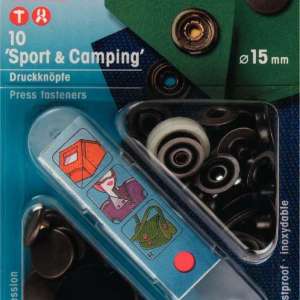 Trykknapper Sport&Camping Gammel Messing 15mm Sett