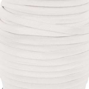 Strikk 12mm ubleket hvit flat pr m