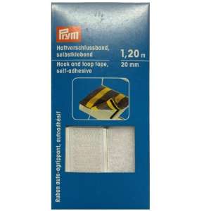 Borrelås 20mm Hvit - med lim 120+120cm Prym