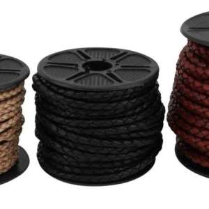 Bolosnøre flettet skinn RULL 3mm 10meter