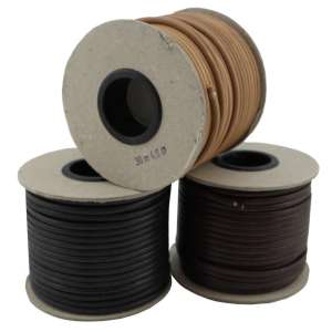 Rundskåret lærsnor 5mm 30meter