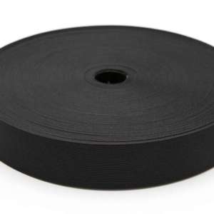Strikk flat 40mm KRAFTIG sort pr meter
