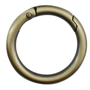 Karabinkrok rund 35mm Gammel messing
