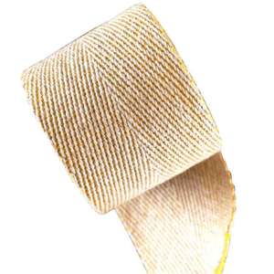 Linsadelgjord natur lin/gul bomull 50 mm rull 25m