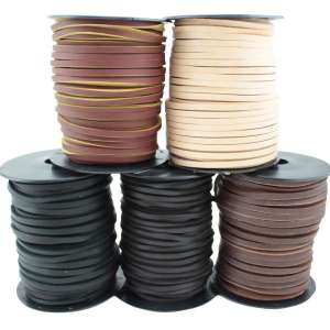 Firkantet lærsnor 2,6x3mm 3m