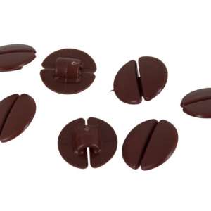 Bakknapp BCM nylon, brun (med spor), Ø 18 mm 10 stk.